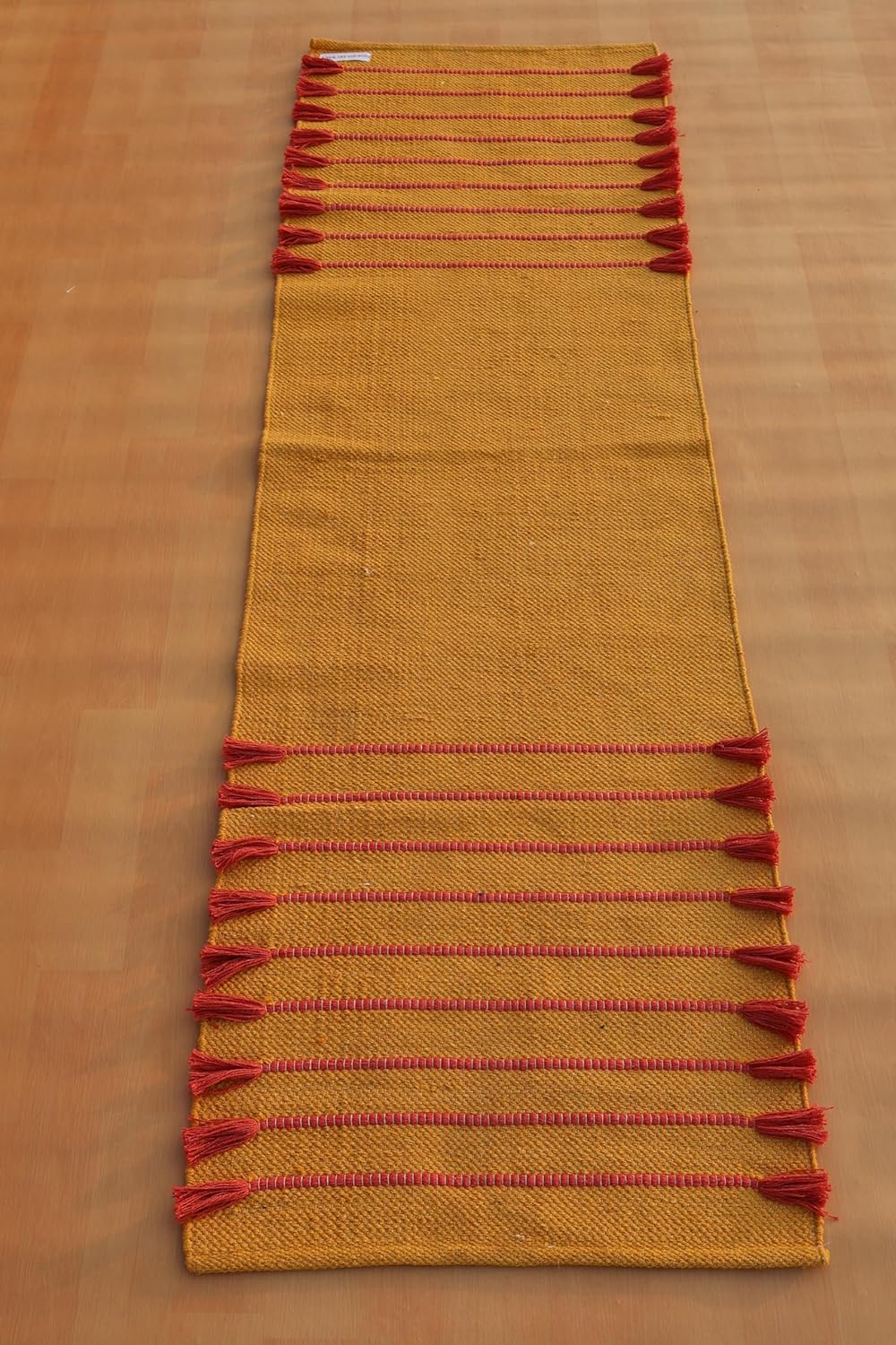 Jaipur Art & Rugs Cotton Yoga Rug - Eco-Friendly Hand-Woven Thick Mat (24”x72”x5mm) for Everyday Fitness at Home - Comfortable & Extra-Long - Colors A