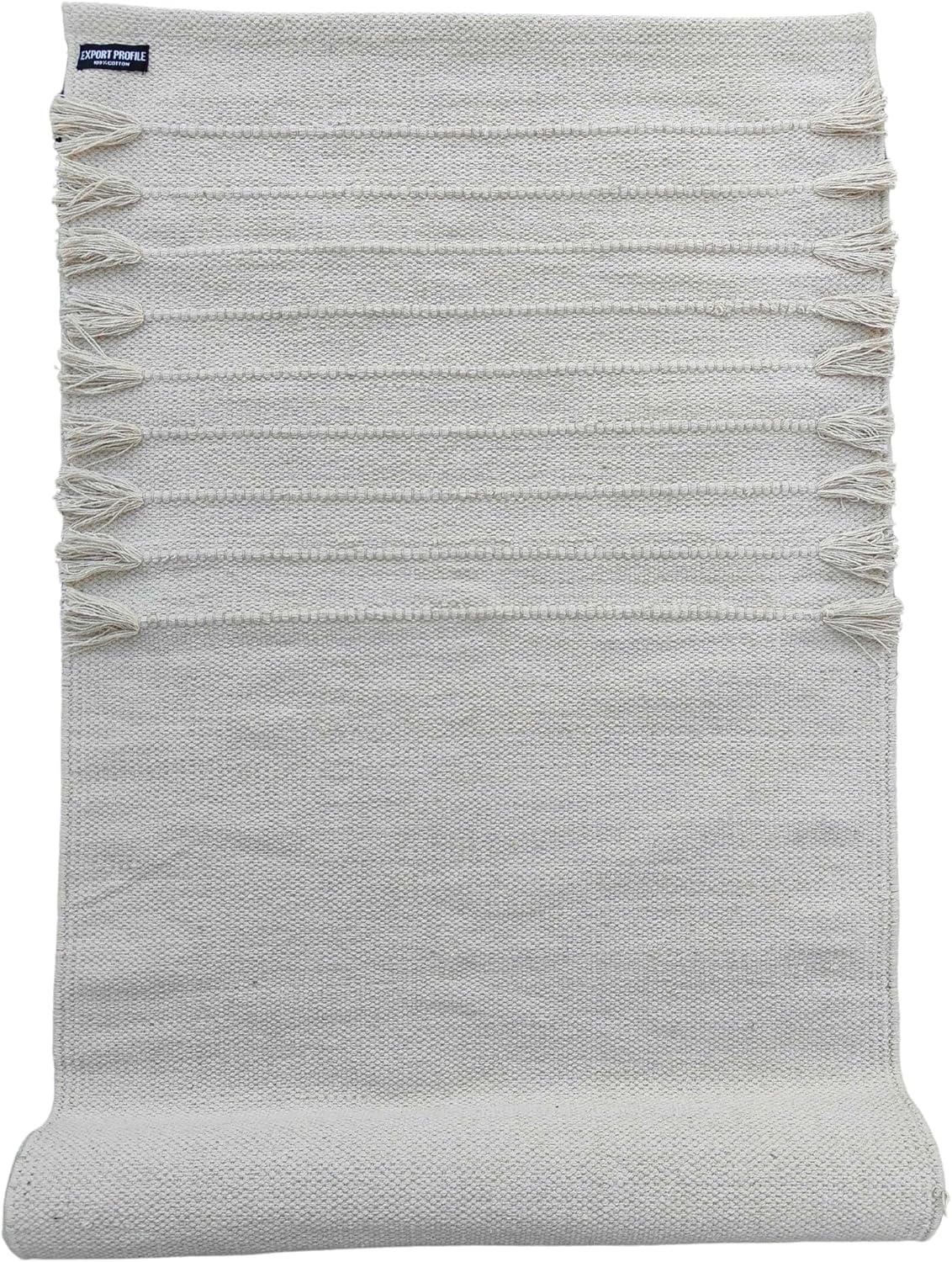 Indian Handmade100 % Organic Anti Skid Multi Colour Cotton Yoga Mat - Eco-Friendly Hand-Woven Rug - Non-Slip & Thick (24”x72”x5mm) for Hot yoga & Everyday Fitness at Home - Comfortable & Foldable Extra-Long Mat