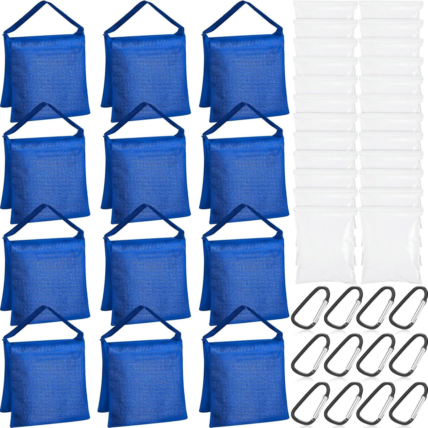 12 Packs Photography Weight Bags Photo Studio Filled Weight Bag Empty Heavy Sandbag Set for Photography Tripod Stand Light Stand Sports Outdoor Photo Video Studio Boom Brackets (Black)