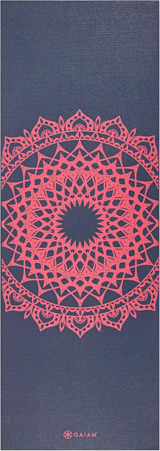 Gaiam Print Yoga Mat, Non Slip Exercise & Fitness Mat for All Types of Yoga, Pilates & Floor Exercises