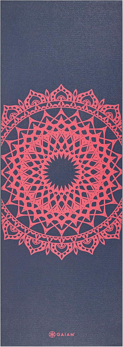 Gaiam Print Yoga Mat, Non Slip Exercise & Fitness Mat for All Types of Yoga, Pilates & Floor Exercises