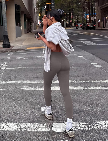 YZMJAFU Yoga Leggings for Women, Women's Butt Lifting Workout Leggings, Tummy Control Ruched Athletic Pants