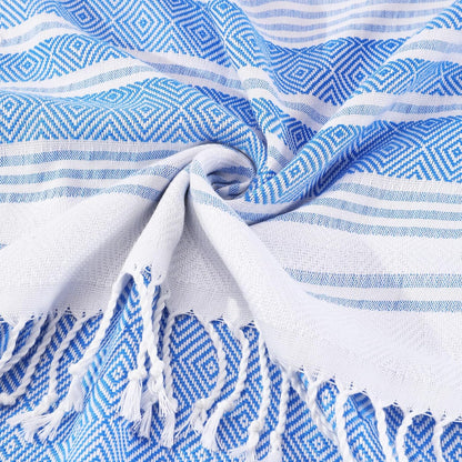 Genovega Oversized Turkish Beach Towels 74"x38" Thin Quick Dry Sand Free Pool Swim Bathing Towel Extra Large Blanket Adult Travel Essentials Cruise Accessories Must Haves Summer Light Blue Stuff
