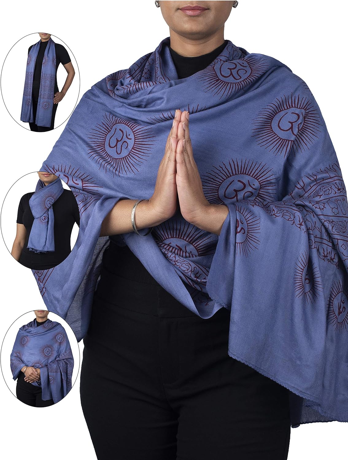 Yoga Scarf Meditation Shawl Large Wrap Hindu Prayer Stole OM print