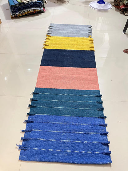 Payal Rugs Cotton Yoga Mat - Eco-Friendly Hand-Woven Rug - Non Slip & Thick (24”x72”x5mm) for Yoga Everyday Fitness at Home - Comfortable Extra-Long