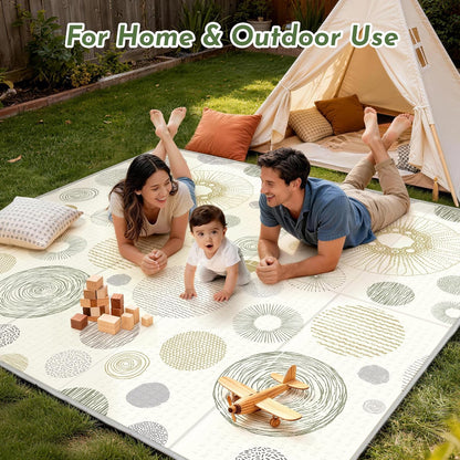 Extra Large Baby Play Mat 79x70, Foldable Baby Play Mat for Floor, Waterproof, Safe & Thick Playmats for Babies and Toddlers, Non-Slip Backing Safe for Crawling&Tummy Time, Indoor & Outdoor Use