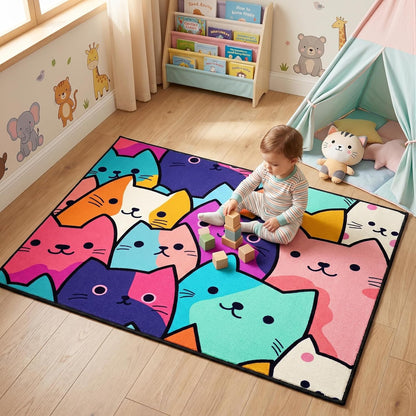 Black Girl Area Rug for Bedroom African American Rugs for Room Princess Carpet Kids Rugs for Bedroom African Girls Carpet for Living Room Teen Girls Yoga Mats, Pink, 4'×5'