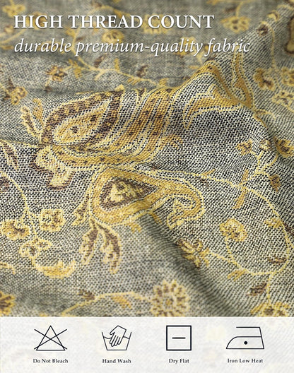 Achillea Reversible Paisley Pashmina Rave Scarf – Exotic Indian Shawls and Wraps for Evening Dresses, Festivals, All Seasons - Colors A