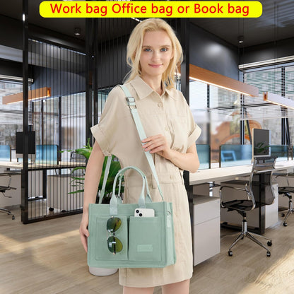 ZHMO Canvas Tote Bag for Women,Women's Bags Crossbody Bags Work Laptop Tote Bag Large Handbags Purse for Travel Nurse Teacher
