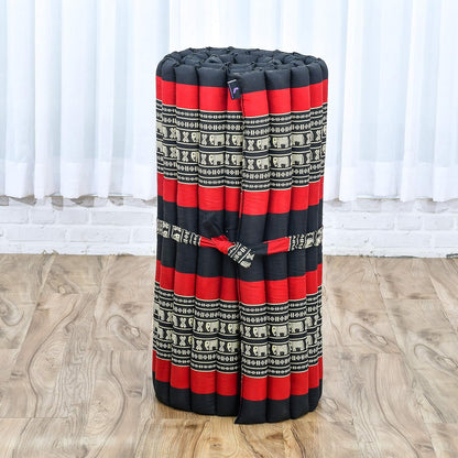 Leewadee - Kapok Roll Mat – Handcrafted Folding Sleep & Relaxation Mattress from Thailand, Ideal as Guest Bed, Camping Mat, Yoga Mat or Traditional Futon, 75 x 39 inches, Anthracite
