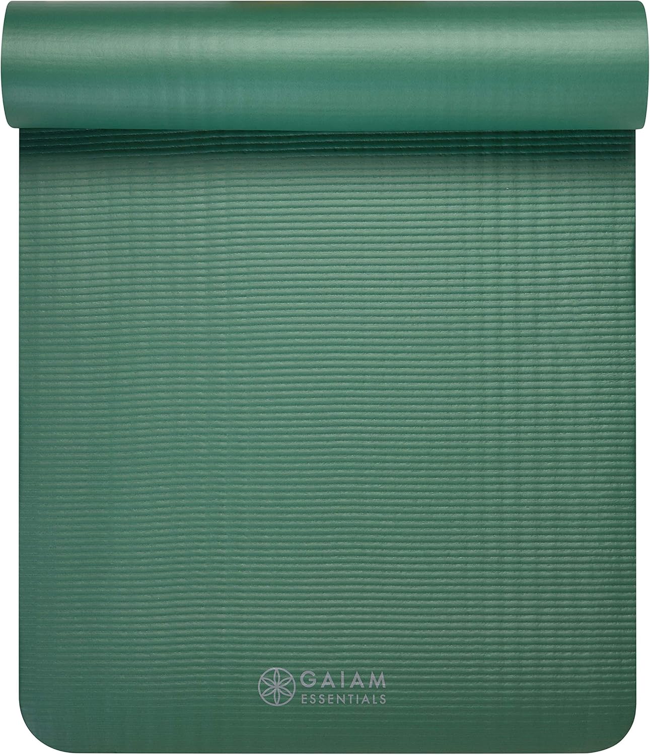 Gaiam Essentials 2/5" Thick (10mm) Yoga & Pilates, Fitness & Exercise Mat with Easy-Cinch Carrier Strap Cusion Support For Fitness and Gym Workouts