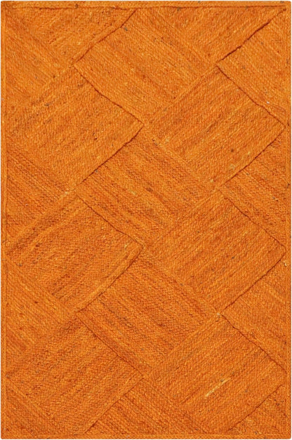 Hand Braided Jute 4 Ft Square Kilim Rug Flatweave Pink Geometric Pattern Jute Sisal Rug, Thick 0.27 Inch Indoor Outdoor Carpet for Kitchen, Bedside, Yoga Mat - Colors A