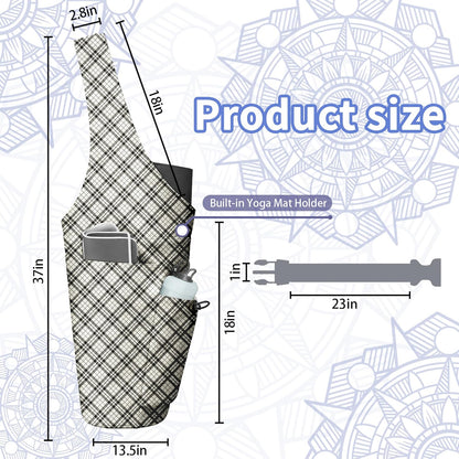 Yoga Bag for Women, Large Yoga Mat Bag Tote Carrier with Wet Dry Pocket, Water Bottle Holder & Adjustable Strap, Fits 1/2" Thick Yoga Mat for Gym, Pilates, Travel, Work