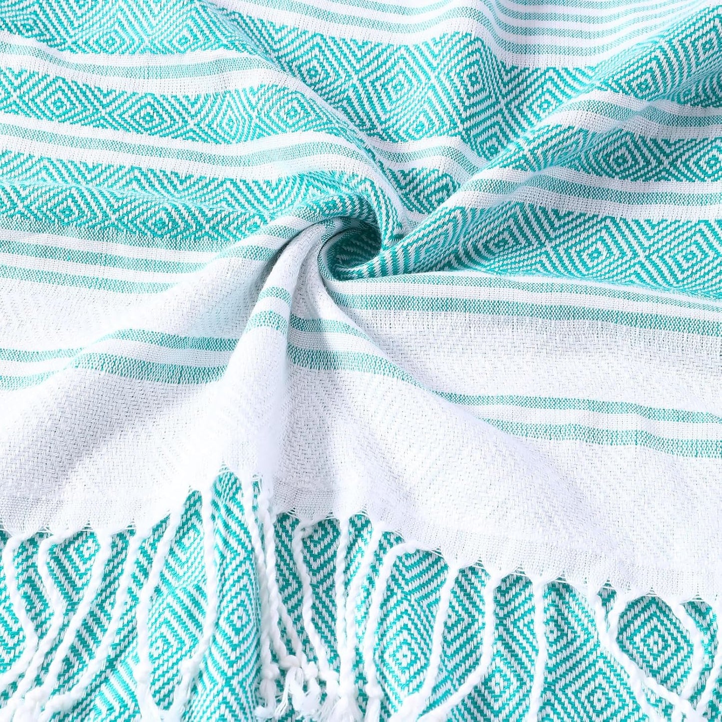Genovega Oversized Turkish Beach Towels 74"x38" Thin Quick Dry Sand Free Pool Swim Bathing Towel Extra Large Blanket Adult Travel Essentials Cruise Accessories Must Haves Summer Light Blue Stuff