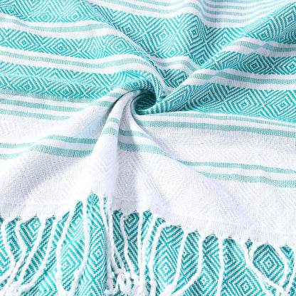 Genovega Oversized Turkish Beach Towels 74"x38" Thin Quick Dry Sand Free Pool Swim Bathing Towel Extra Large Blanket Adult Travel Essentials Cruise Accessories Must Haves Summer Light Blue Stuff