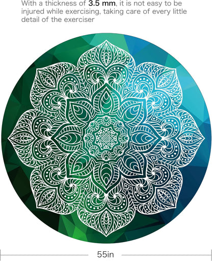 Pilates Mat Round Oversize Yoga Mat Suede Rubber Non-Slip Dia 140cm Exercise Mat Meditation Mat Workout Mat for Home Outdoor