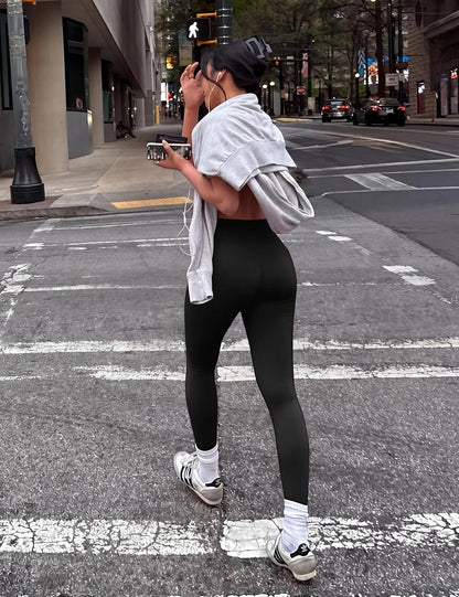 YZMJAFU Yoga Leggings for Women, Women's Butt Lifting Workout Leggings, Tummy Control Ruched Athletic Pants