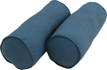 Blazing Needles Double-Corded Solid Twill Bolster Pillows with Inserts (Set of 2), 20" x 8", Burgundy