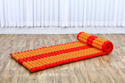 Leewadee - Kapok Roll Mat – Handcrafted Folding Sleep & Relaxation Mattress from Thailand, Ideal as Guest Bed, Camping Mat, Yoga Mat or Traditional Futon, 75 x 39 inches, Anthracite