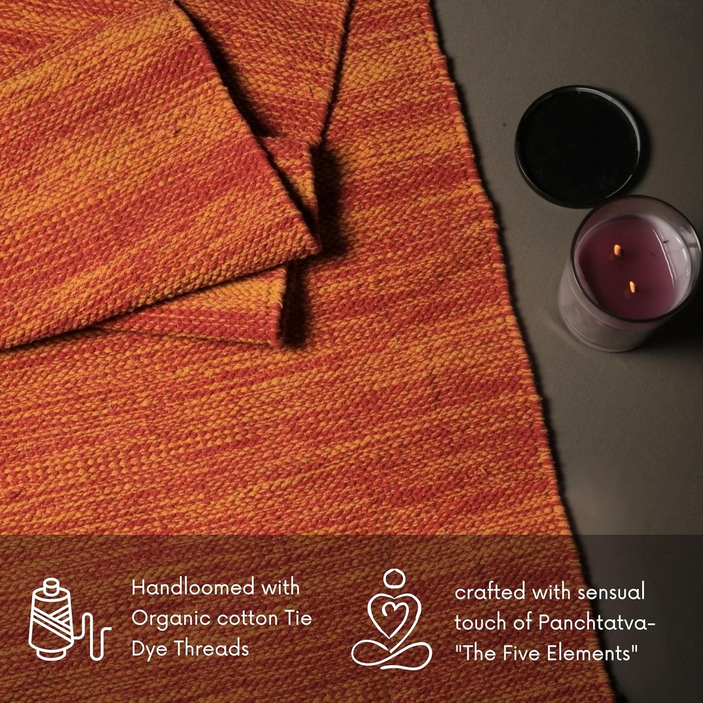 Trade Star Organic Cotton Yoga Mat Handloomed Meditation Rug Inches Perfect Size Mat Travel Mat for Indoor/Outdoor Use 72"L x 24"W Highly Absorbent Reversible Yoga Rug Tie Dye Yoga Mat for Exercise