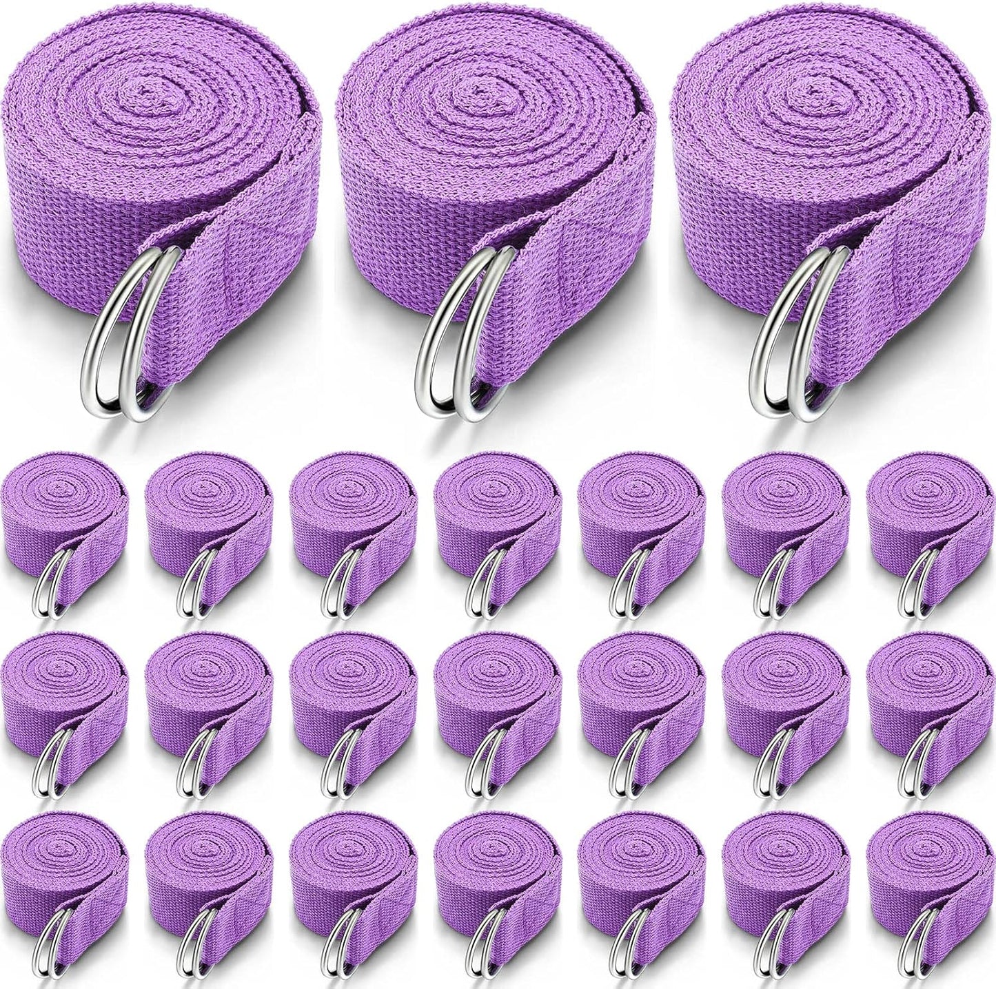 Leyndo Yoga Strap Stretching Pilates Exercise Adjustable Straps 6 ft Non Elastic Yoga Belt with Adjustable D Ring Buckle for Pilates Gym Workouts Fitness