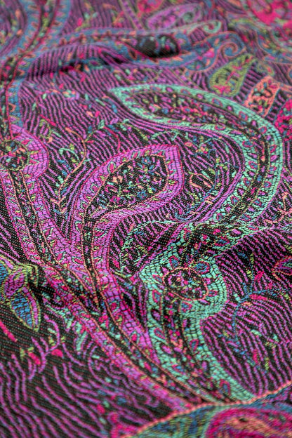 Achillea Reversible Paisley Pashmina Rave Scarf – Exotic Indian Shawls and Wraps for Evening Dresses, Festivals, All Seasons - Colors A