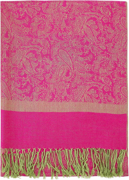 vimate Silky Paisley Pashmina Shawl Scarf-Women's Soft Double-side Jacquard Pashminas Wrap for Evening Dress Travel Shawl