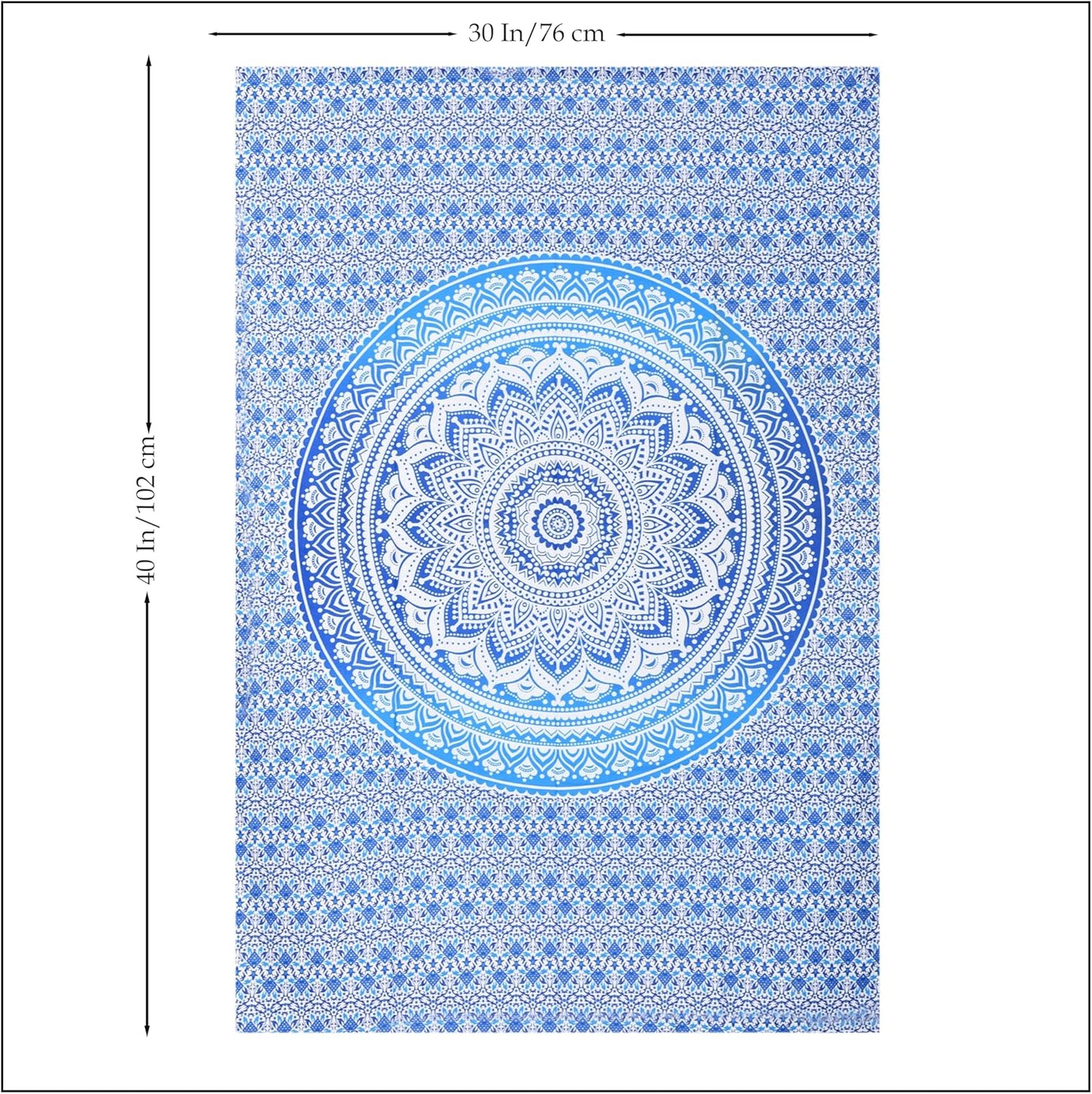 THE ART BOX Original Gold Tapestry Wall Hanging Mandala – Cotton Throw Tapestry – Boho Bedding White and Gold Medium Bedspread 54x60 Inches – Meditation & Yoga Rug Mat
