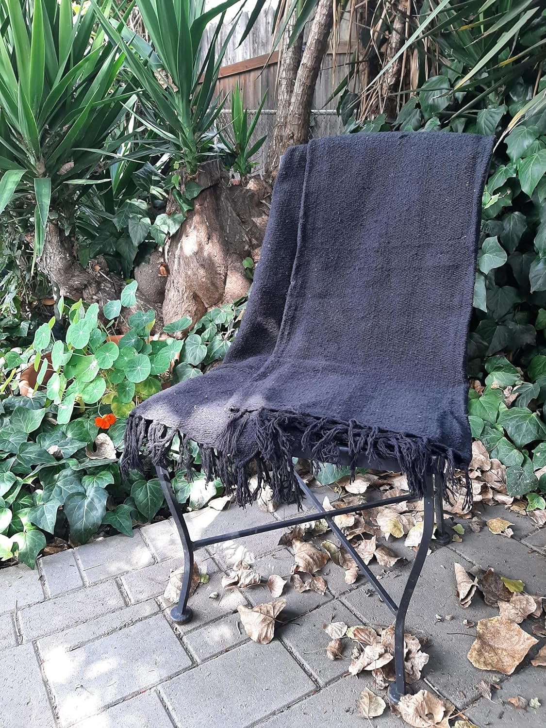 Open Road Goods Bulk Handmade Solid Color Yoga Blankets - Thick Mexican Blankets or Throws - Made for Yoga! (12 Pack, Black)