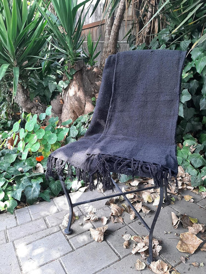 Open Road Goods Bulk Handmade Solid Color Yoga Blankets - Thick Mexican Blankets or Throws - Made for Yoga! (12 Pack, Black)