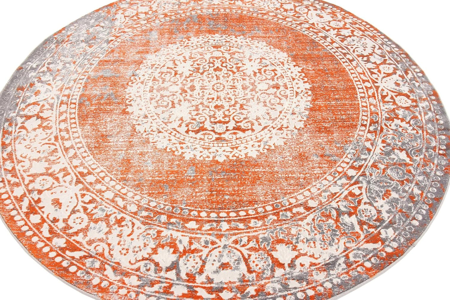 Unique Loom New Classical Collection Area Rug - Olwen (4'Round, Purple/ Gray)