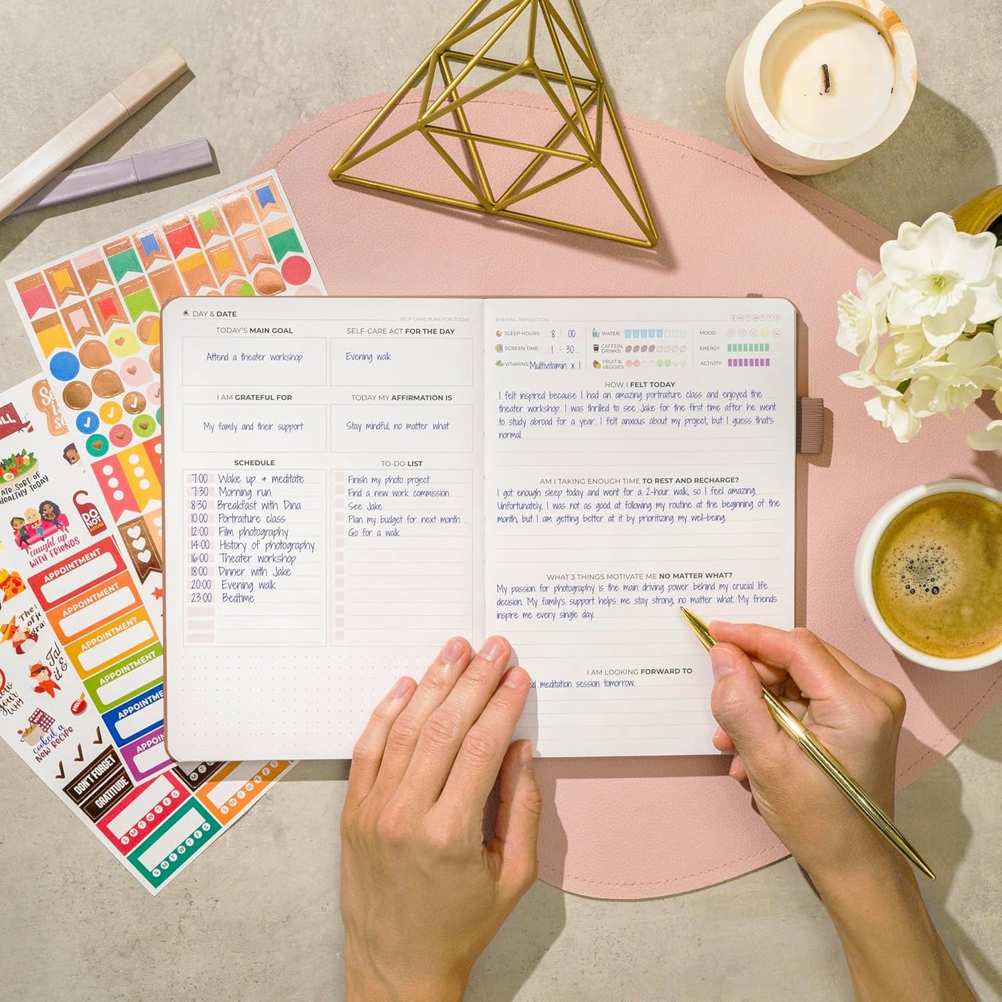 Clever Fox Self-Care Journal – Daily Reflection Notebook – Mental Health & Personal Development Planner, Meditation & Mood Log, A5 (Turquoise)