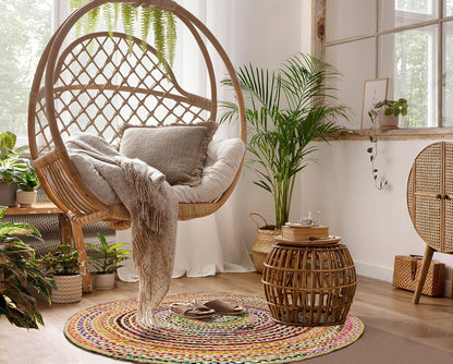 COTTON CRAFT Jute Rug - 2 Pack Braided 100% Jute Door Mat - Woven Neutral Reversible Small Rug - Entryway Kitchen Living Room Bedroom Bathroom Farmhouse Rustic Boho Throw Mat - 22 x 34 - Natural