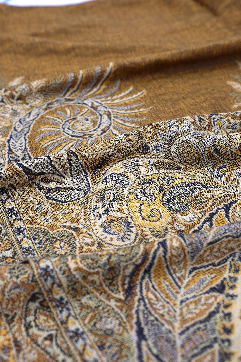 Achillea Reversible Paisley Pashmina Rave Scarf – Exotic Indian Shawls and Wraps for Evening Dresses, Festivals, All Seasons - Colors A