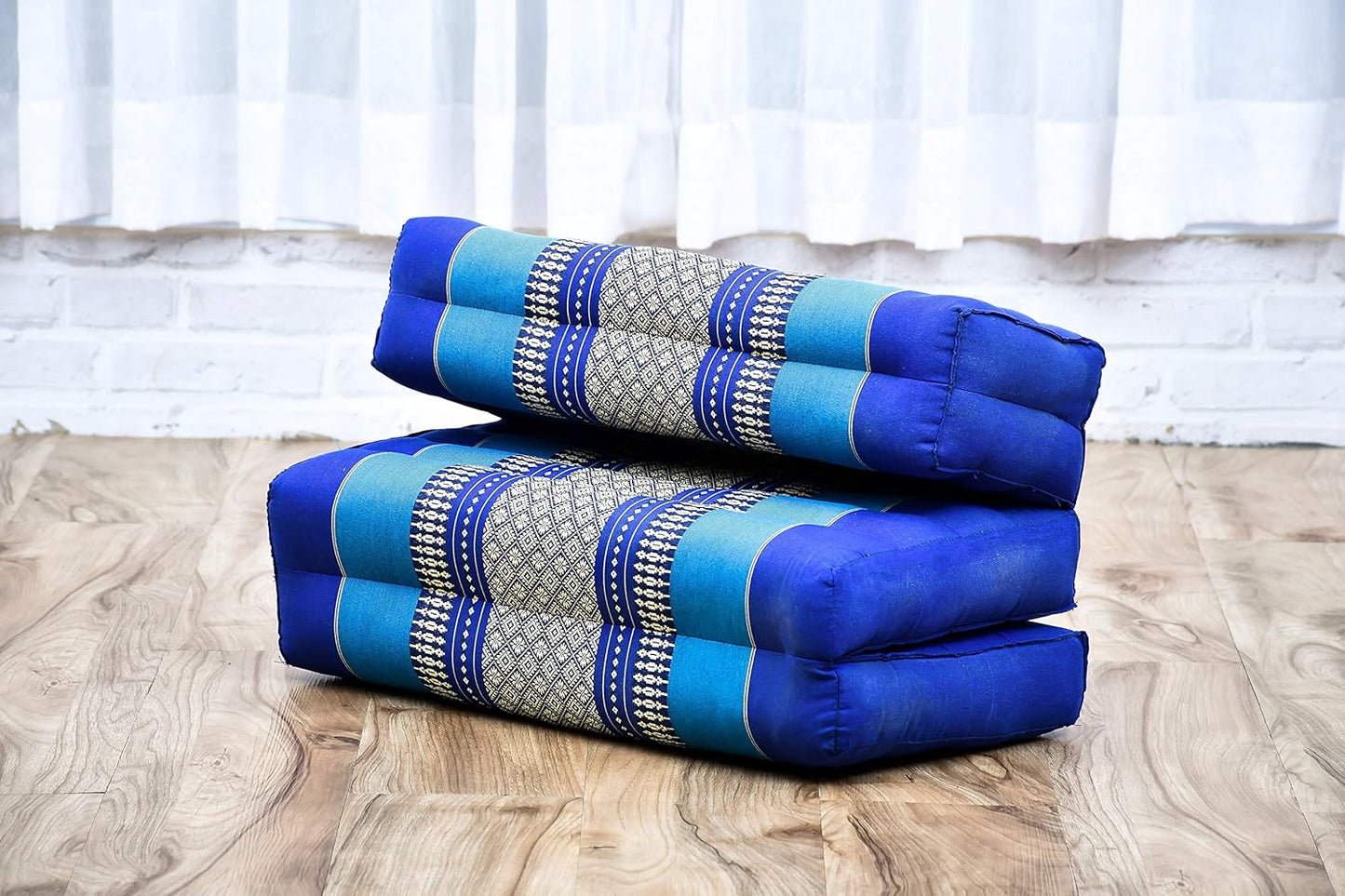 Leewadee Foldable Floor Mattress – 2 in 1 Floor Meditation Mat for Yoga and Relaxation, Seating Futon with Kapok