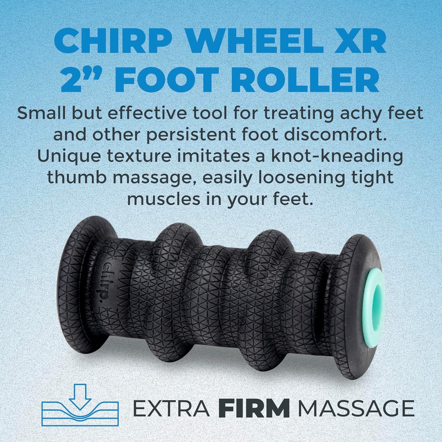 Chirp Wheel XR Knot Kneader - Firm Massage Roller, Shiatsu Thumb Massage, Muscle Release Tool for Knots &Tension Relief | High Density Foam for Physical Therapy & Relaxation, 500lbs Capacity, 6" Mint