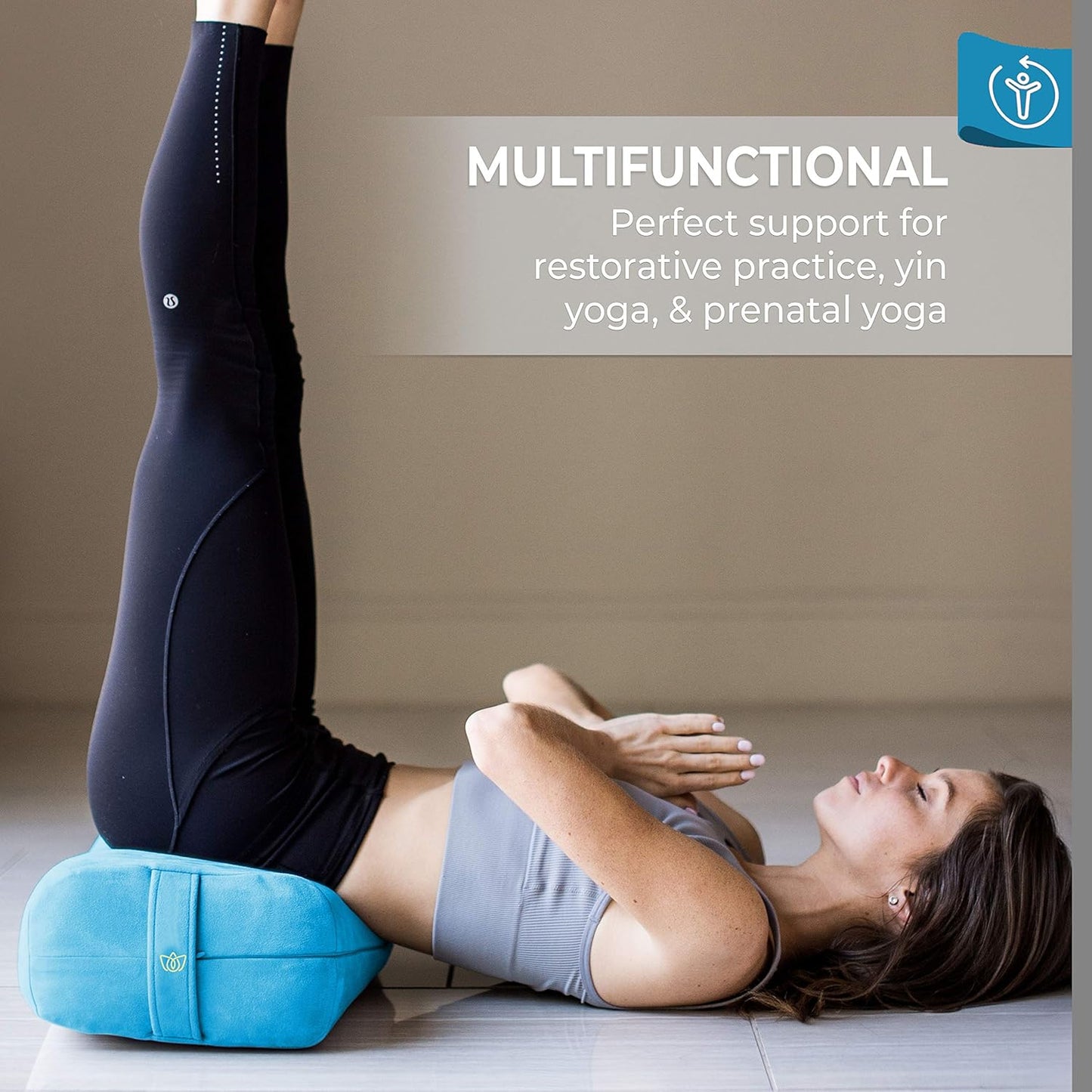 Florensi Yoga & Meditation Bundle | Blue Yoga Bolster & Yoga Wheel 3 Pack