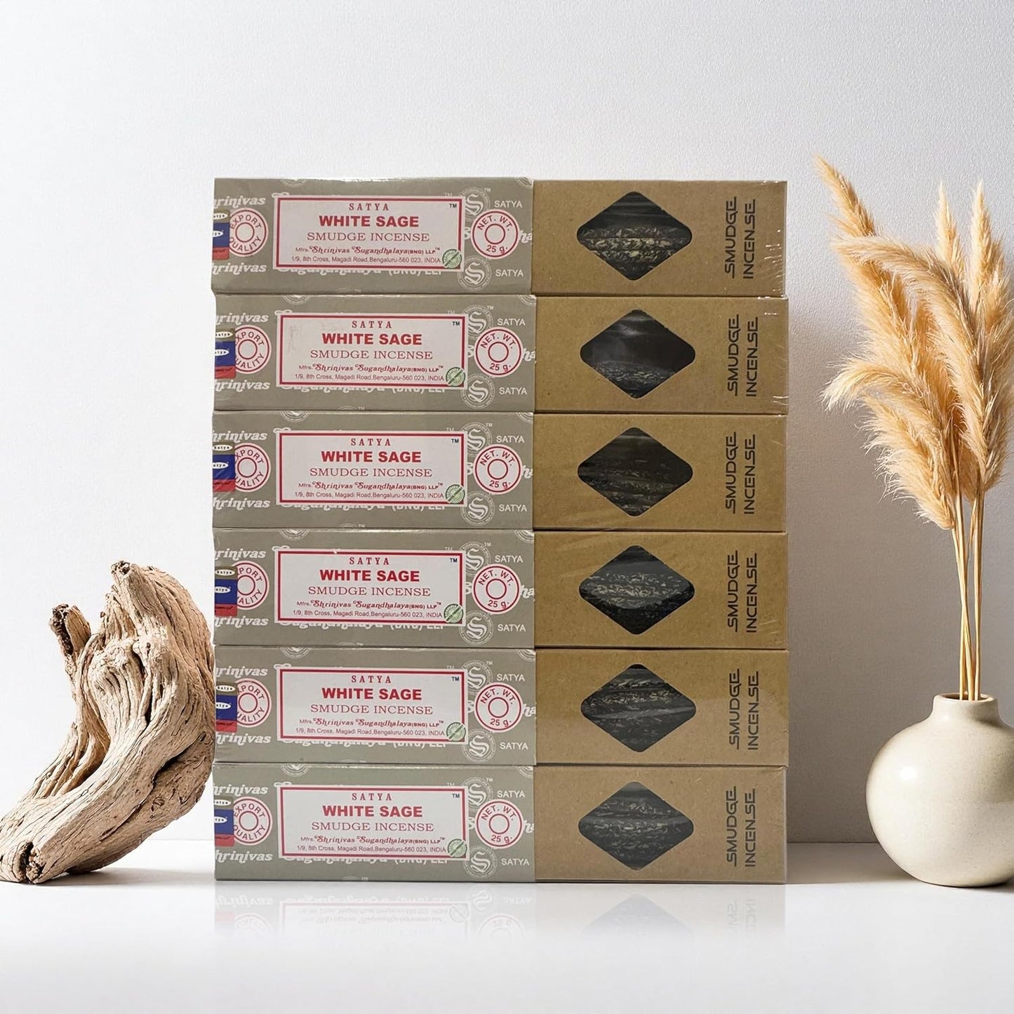 Satya Incense Gift Set Nag Champa, Super hit, Dragon's Blood, Sandalwood, Patchouli, Lavender, Positive Vibes, 15 g