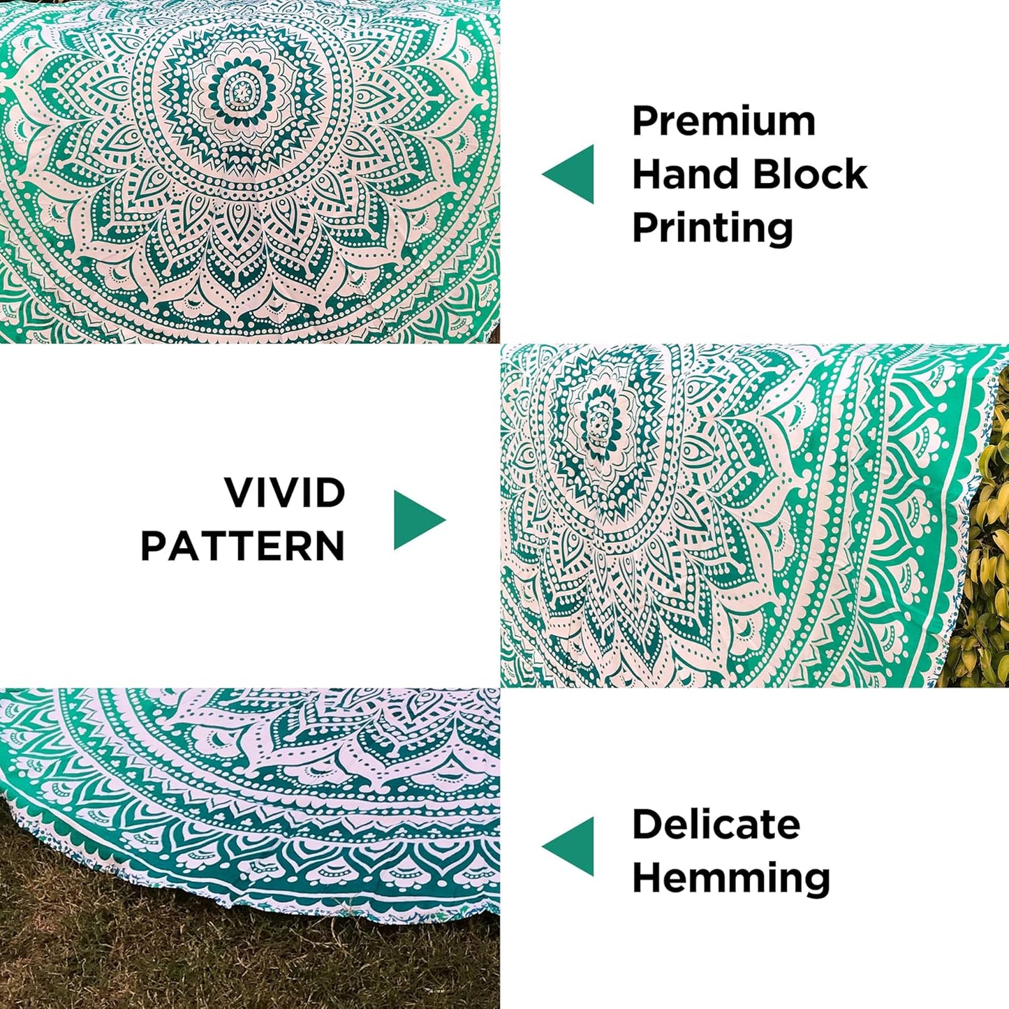 raajsee Indian Cotton Green Tapestry Mandala Wall Hangings- Tapestry For Bedroom - Indie Wall Tapestry Hippie Room Decor - Boho Small Tapestrys Aesthetic 30x40 Inches