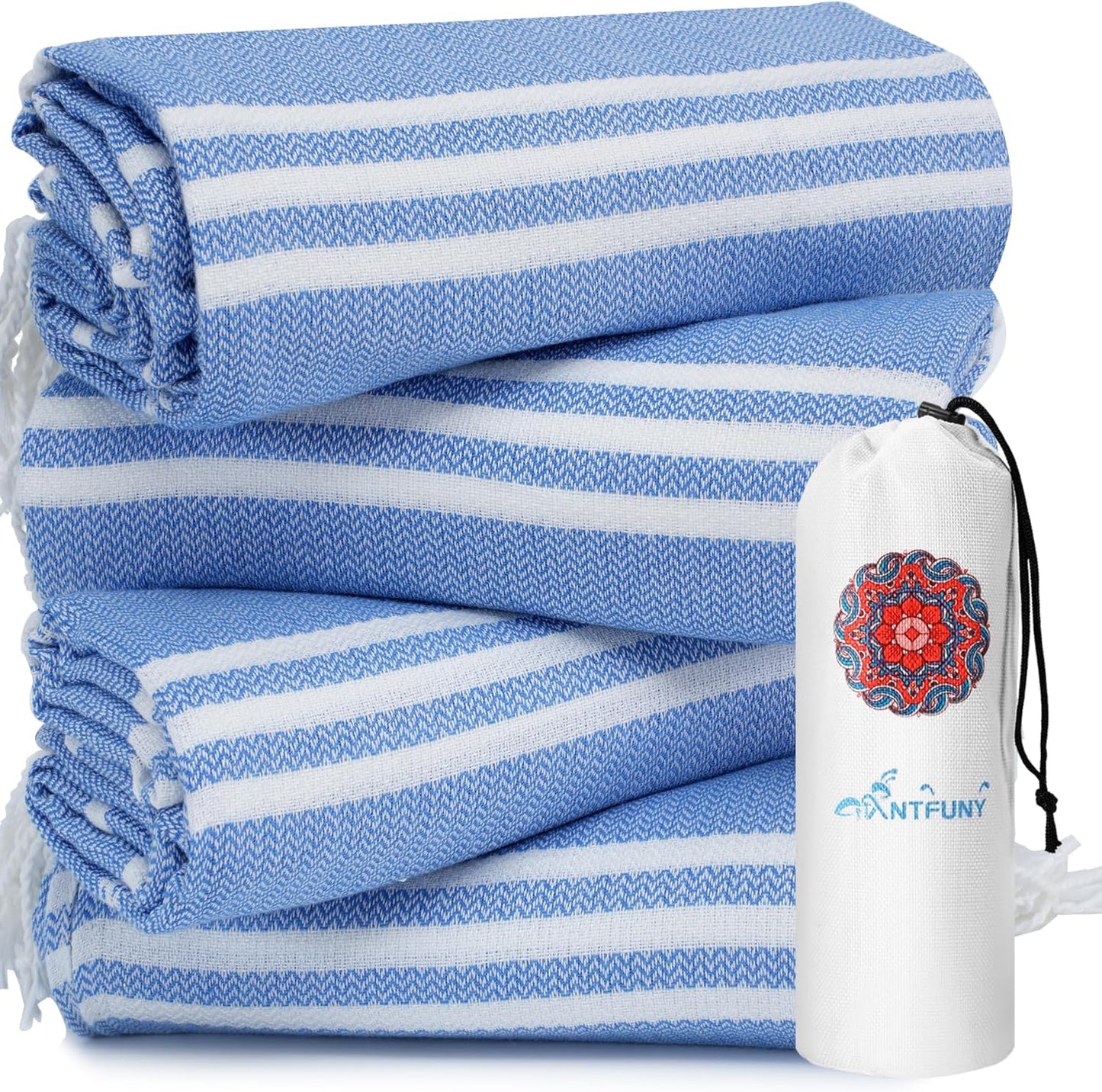 Antfuny Turkish Beach Towels Vacation Essentials Quick Dry Sand Free Oversized Bath Pool Swim Towel Extra Large XL Blanket Adult Travel Cruise Accessories Must Haves Clearance Stuff Necessities - Colors A