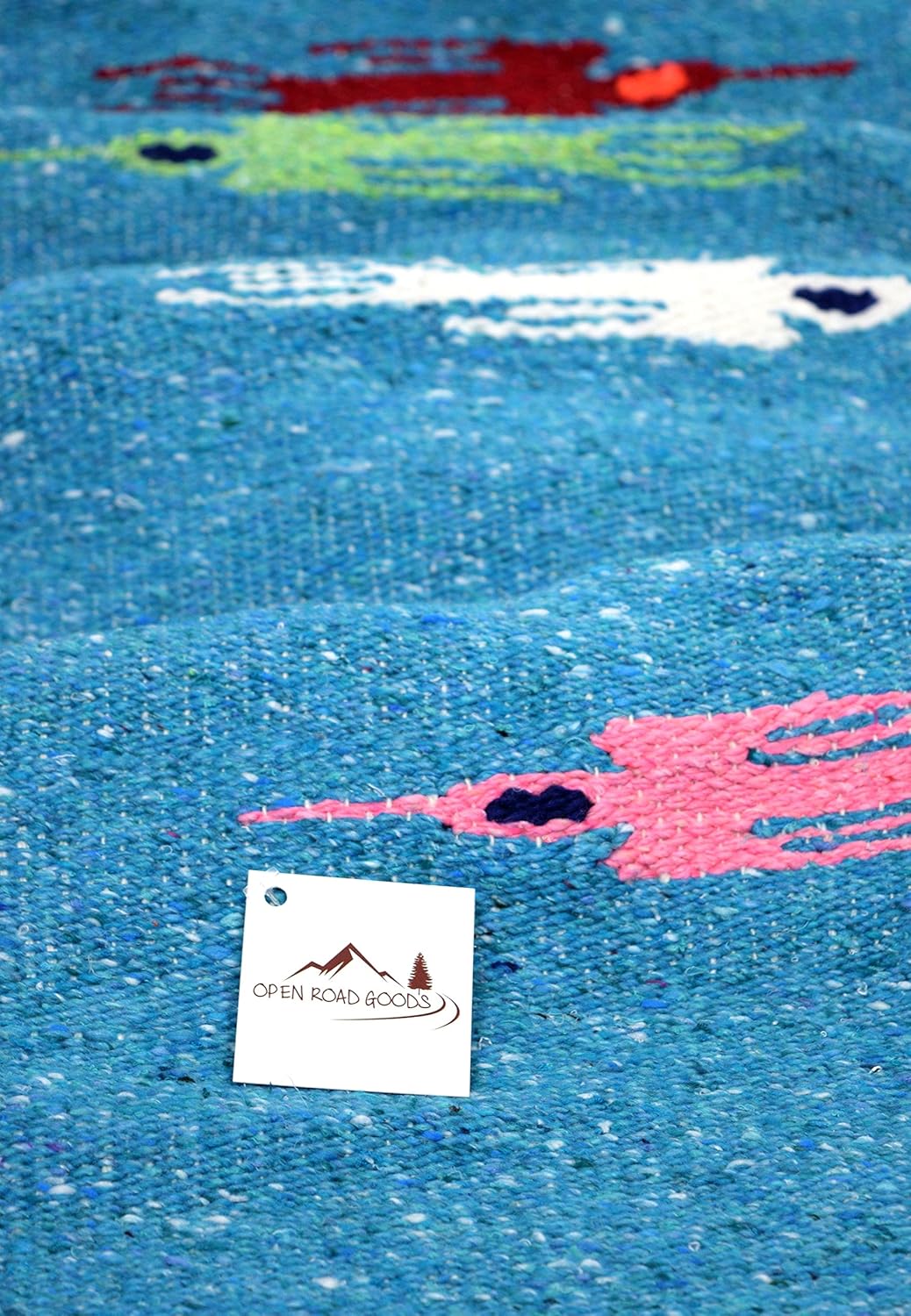 Open Road Goods Mexican Thunderbird Yoga Blanket, Handwoven Throw for Yoga, Meditation, and Home Décor – Versatile Blanket for Beach, Picnic, Camping, or Outdoor Use