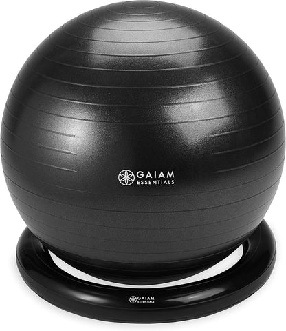 Balance Ball & Base Kit, Yoga Ball Chair, Exercise Ball with Inflatable Ring Base for Home or Office Desk, Includes Air Pump
