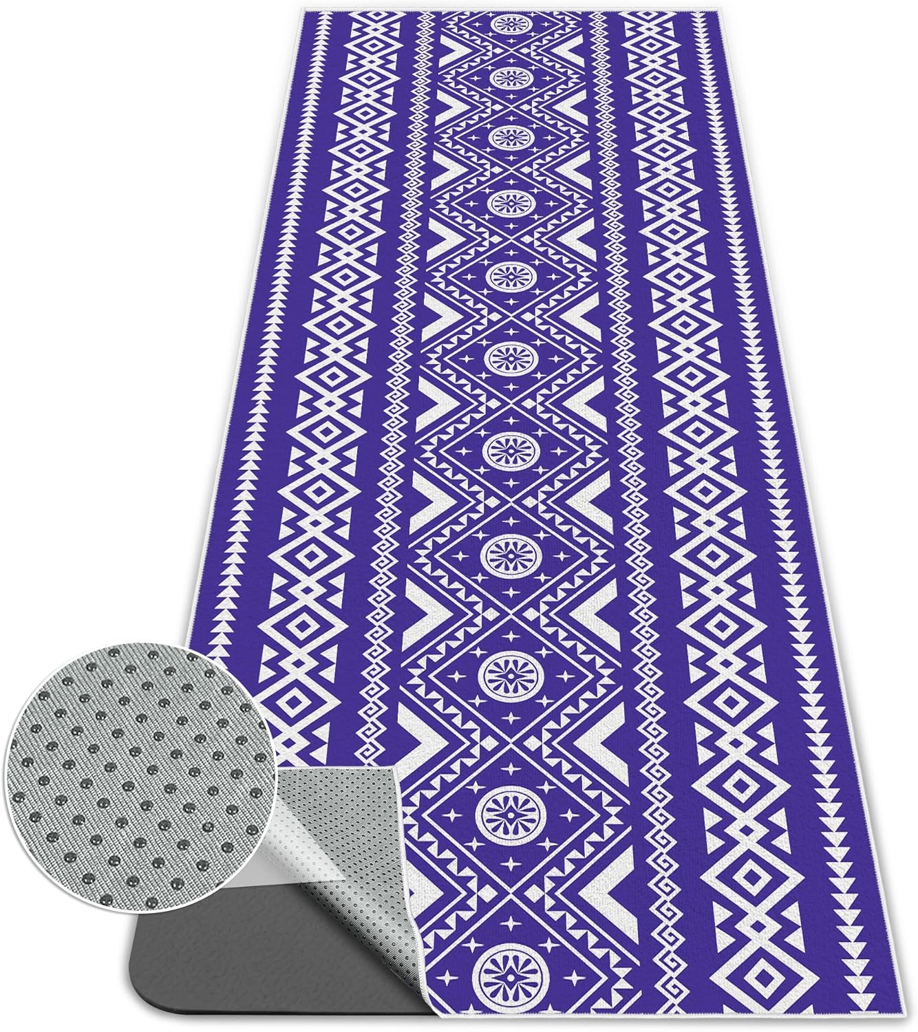 Yoga Towel,Absorbent Yoga Mat Towel for Hot Yoga Non Slip,Stylish Prints,Ideal for Workouts,Hot Yoga,Bikram,Pilates Equipment,72 x 27 in,Gradient Mandala