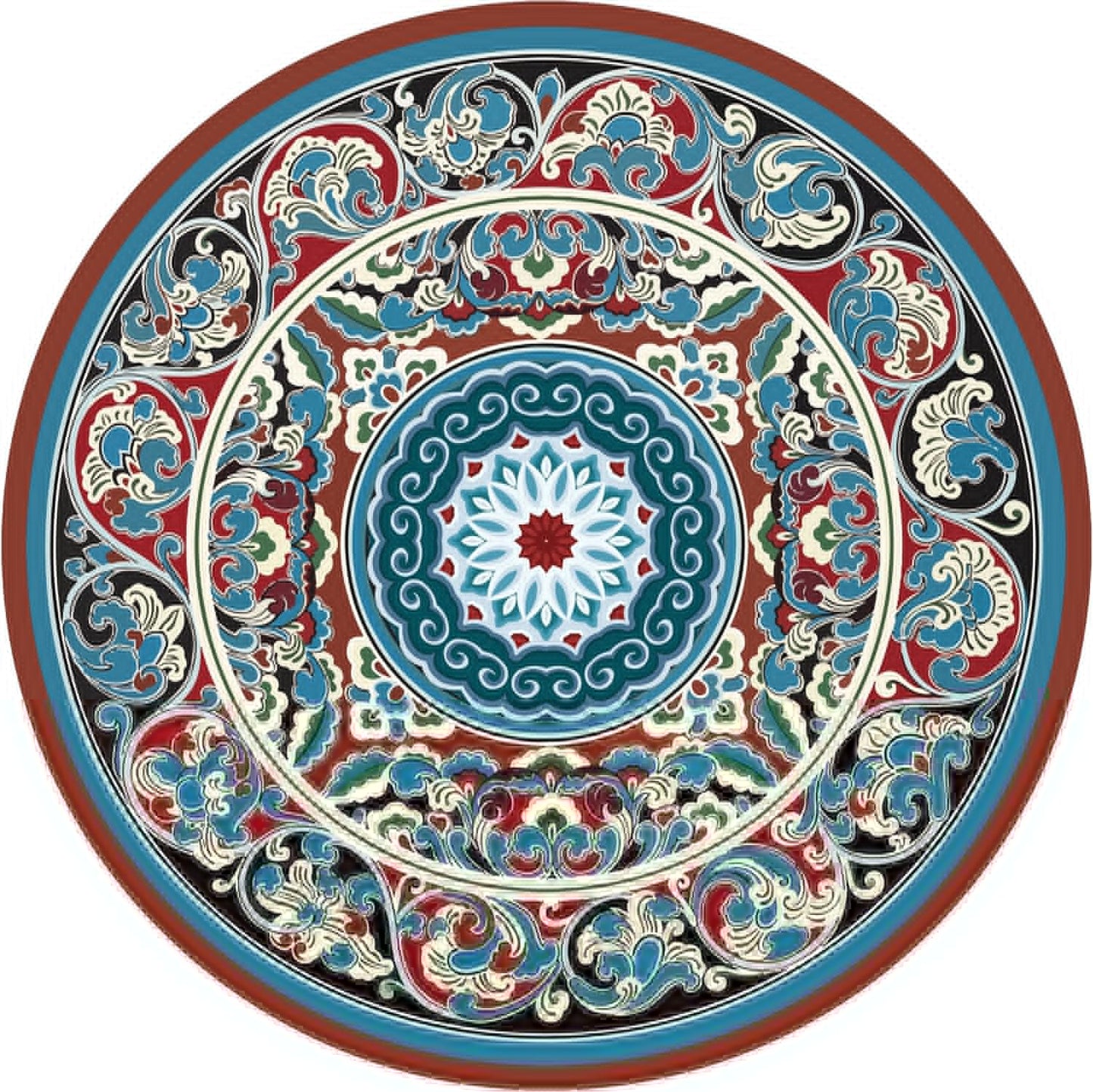 Knsbk Large Round Yoga Mat 4.6'X3.5mm for Exercise Premium Extra Thick, Ultra Comfortable, Non Slip, Meditation Mat