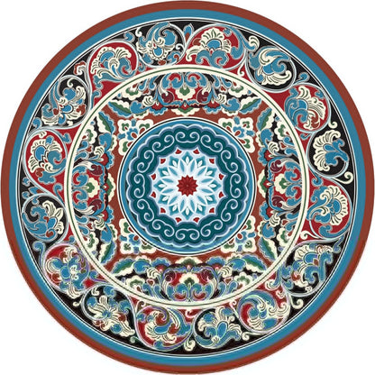 Knsbk Large Round Yoga Mat 4.6'X3.5mm for Exercise Premium Extra Thick, Ultra Comfortable, Non Slip, Meditation Mat