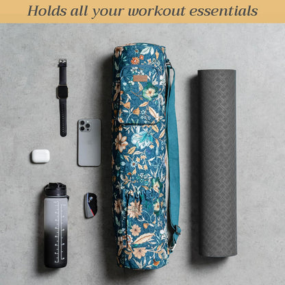 Maison d' Hermine Yoga Mat bag, Cylindrical bag for Woman&Men, yoga mat Bag &Adjustable shoulder straps Yoga Mat Carrier Bag with Drawstring Water Bottle Pocket and zipper pocket Easter Gifts