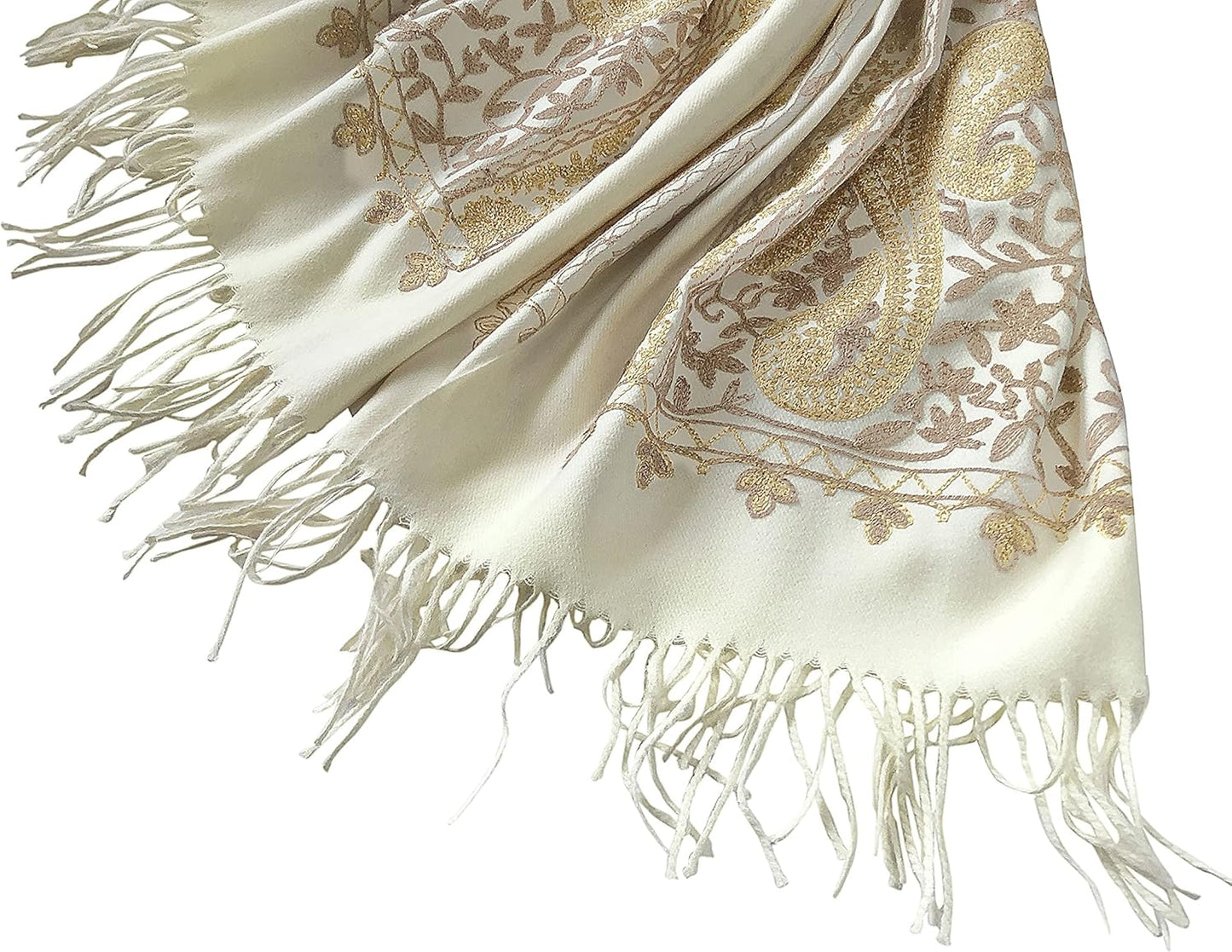 Urban CoCo Women's Embroidered Oversize Tassel Shawl Scarf Wraps for Women