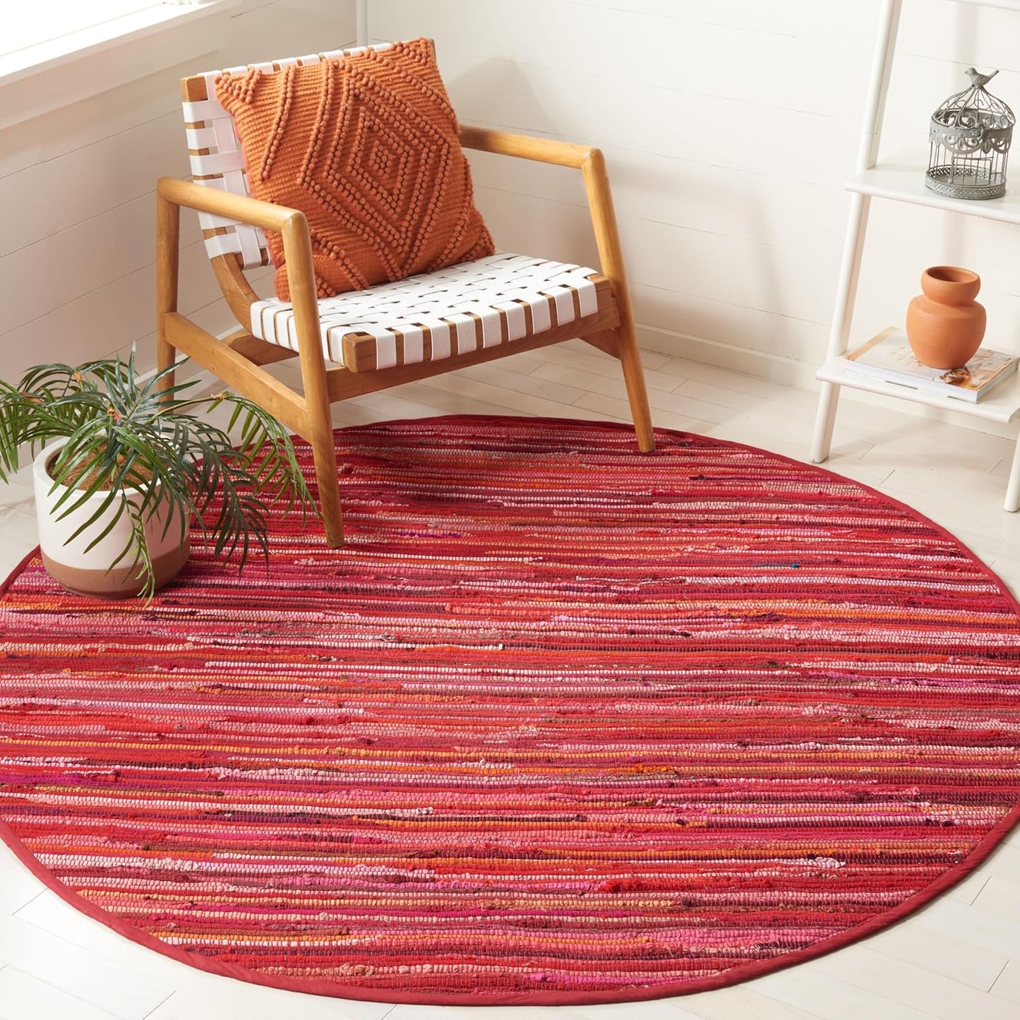 SAFAVIEH Area Rug 3x5 - Rag Rug Collection - Blue & Multi, Handmade Cotton, Boho Stripe Pattern, Ideal for Entryway, Living Room, Bedroom, Dining Space (RAR130B)