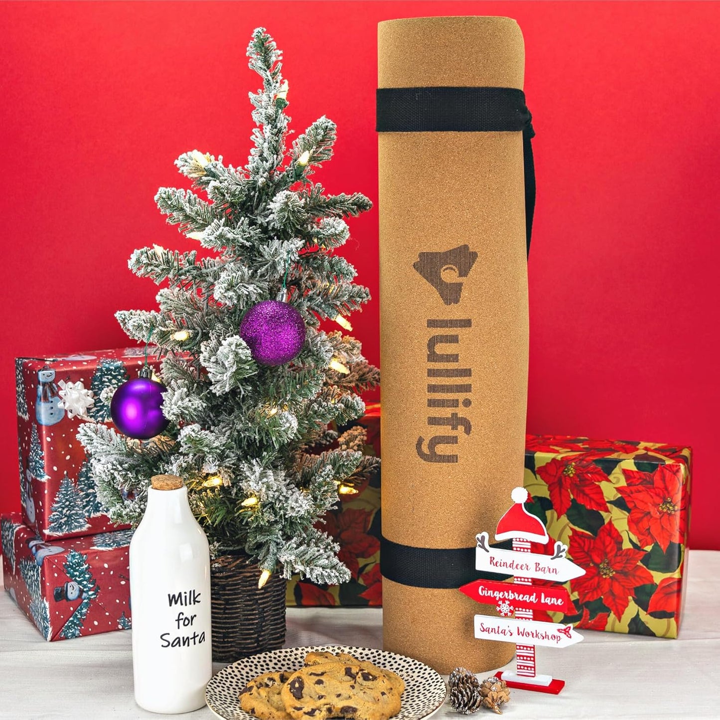 Lullify Premium Cork Yoga Mat | Non Slip and Built To Last Through Hot Yoga Or Exercise Class | Biodegradable and Built With Sustainable Materials | Carrying Strap Included