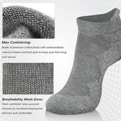 Hylaea Unisex Non Slip Socks with Grip for Yoga, Hospital, Pilates, Barre | Ankle, Cushioned